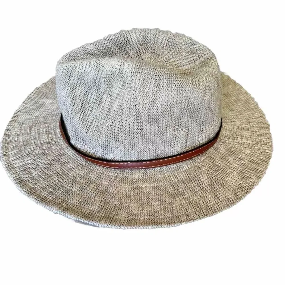 Disney Parks Hat Woven Adult Leather Like Bow Tan Safari Style Disneyland Mickey